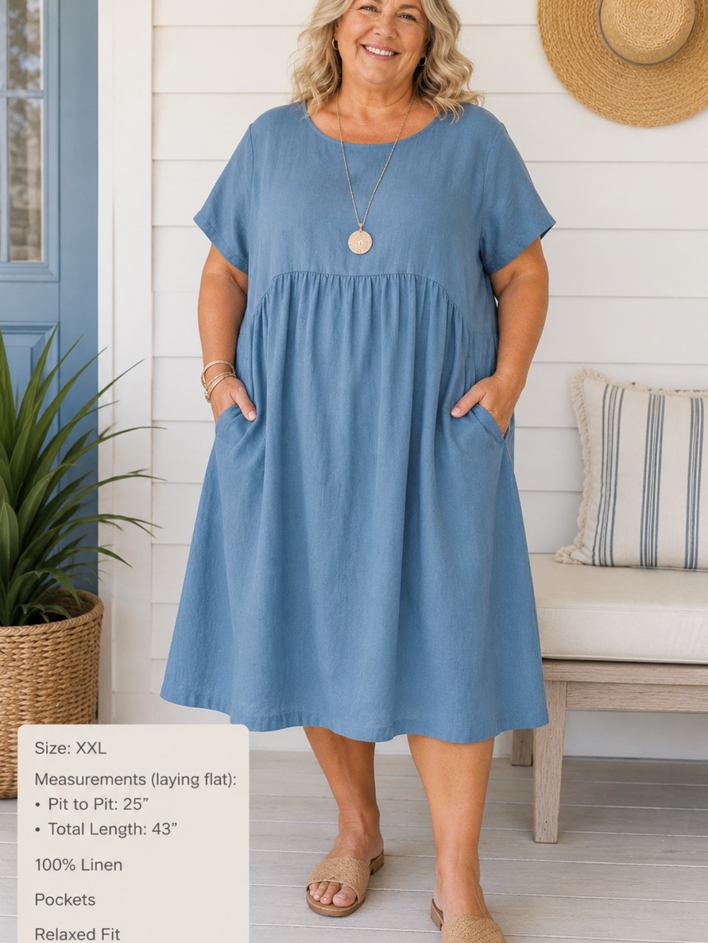 Grae Cove 100% Linen Dress